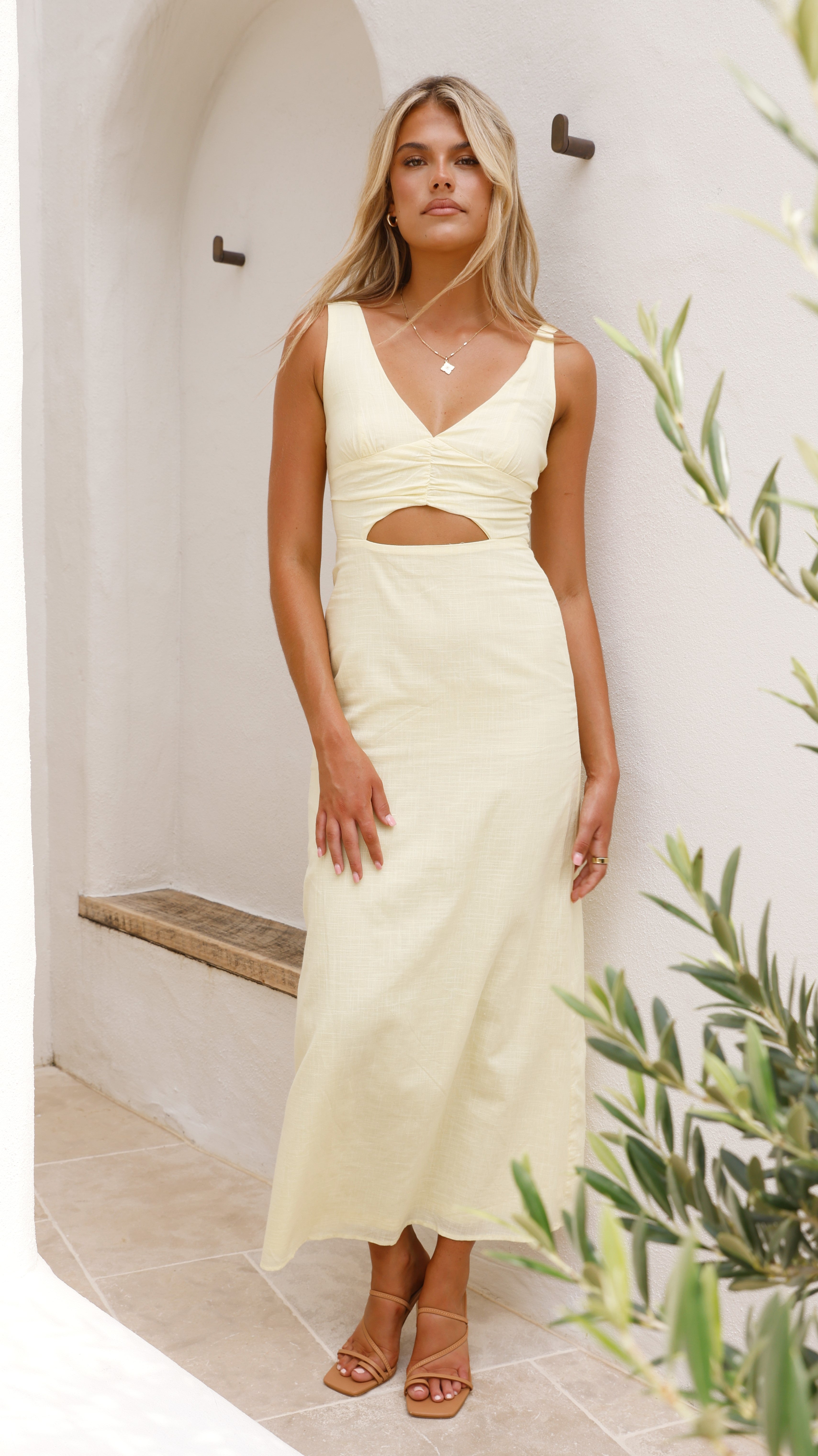 Mahalia Maxi Dress - Soft Yellow Flowy Summer Dress for Women | Beach Wedding, Vacation & Boho Outfit
