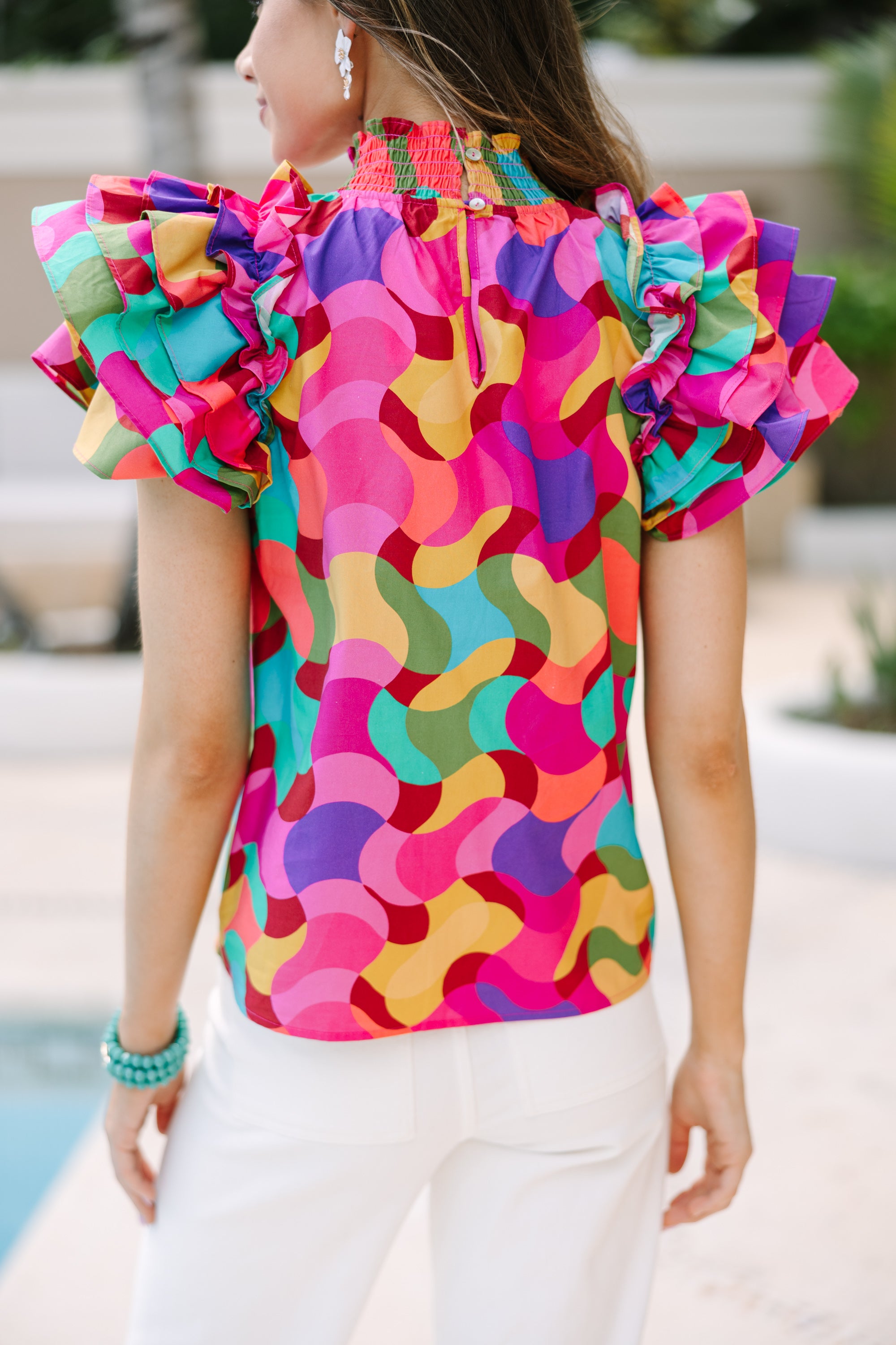 Stylish Multi-Colored Abstract Blouse for Women - Trendy Printed Tops for Casual Wear, Office & Date Night Outfits