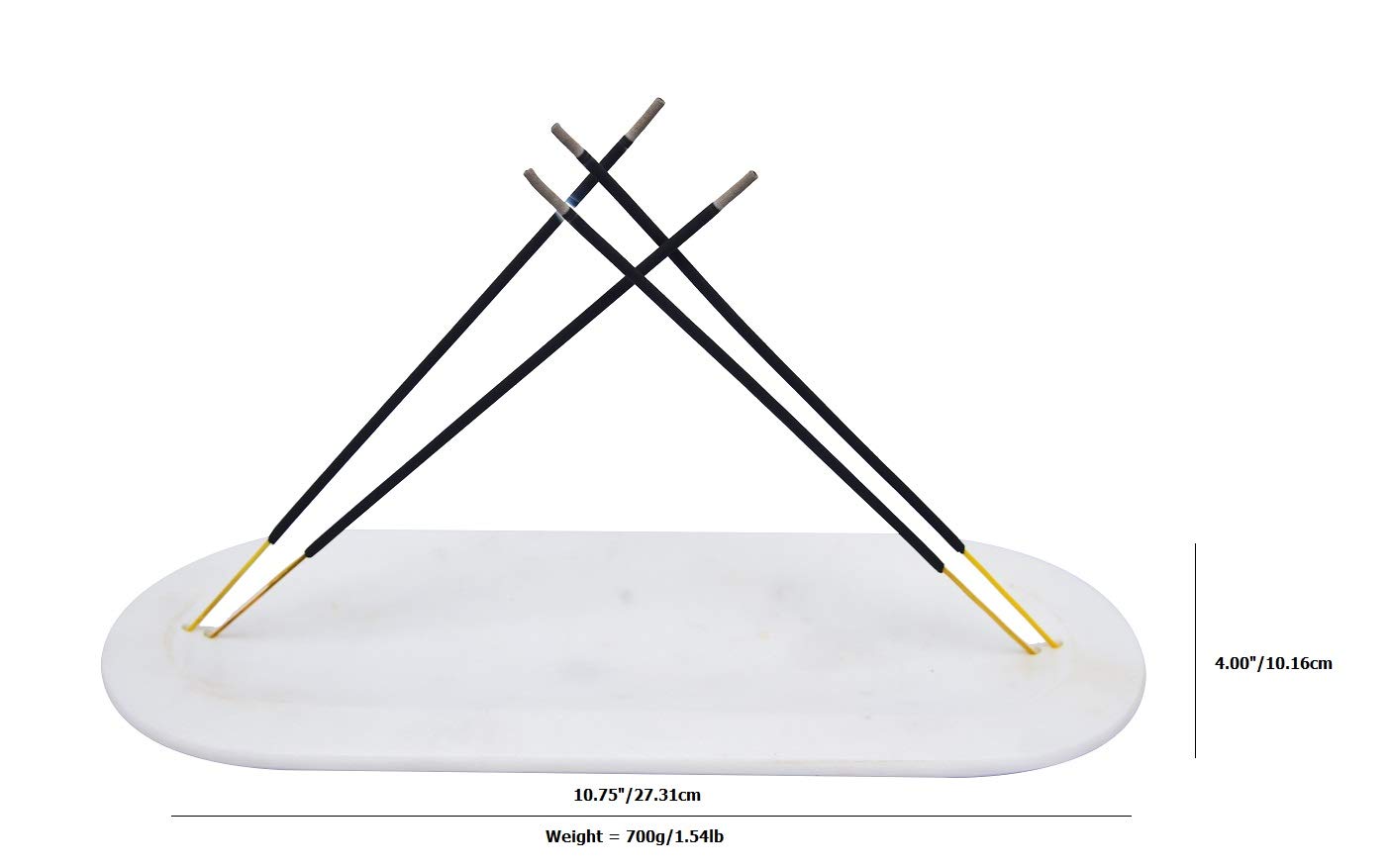 Elegant Marble Incense Stick Holder for 4 Sticks - Premium Home Decor for Meditation, Yoga & Aromatherapy