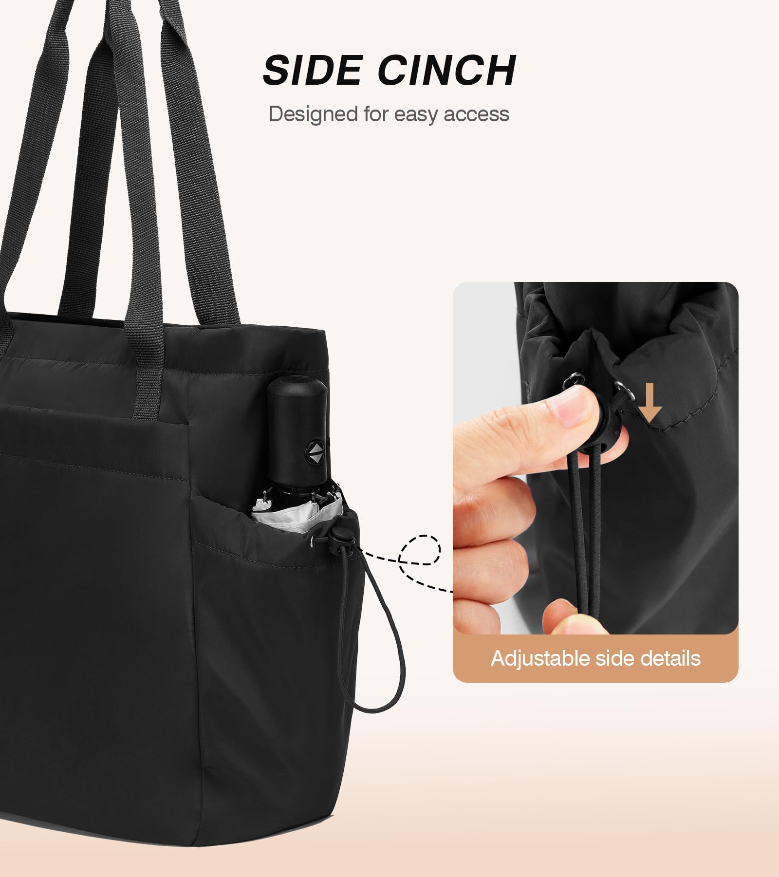 Marvolia Large Tote Bag for Women - Lightweight Zippered Work Tote Bag with Pockets, Durable Canvas Shoulder Bag for Gym, Travel, Office & Everyday Use | Perfect as Laptop Bag, Beach Tote & Shopping Bag