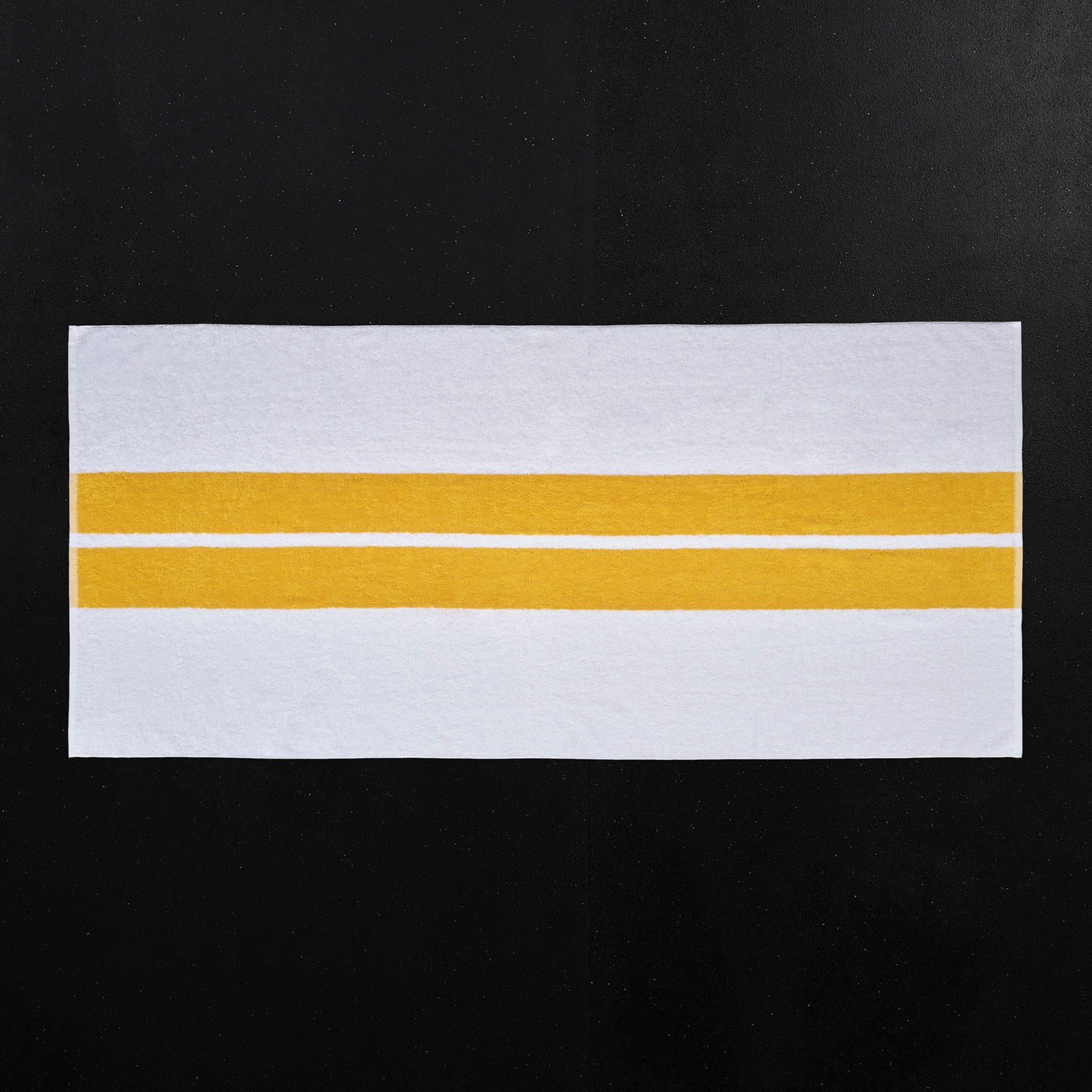 Premium Double Stripe Beach Towel - Soft & Absorbent, White & Crocus Yellow - Perfect for Pool, Beach, and Vacation Use