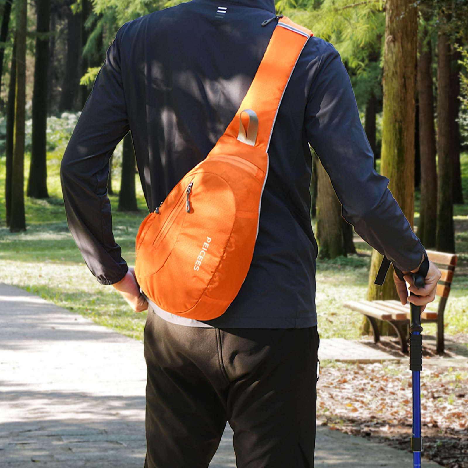Stylish Unisex Sling Backpack for Men & Women - Compact Crossbody Chest Bag with Adjustable Strap (Orange) - Perfect for Travel, Gym, Hiking & Everyday Use