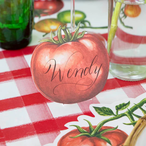 12 Pack Tomato Place Cards for Weddings, Parties & Events - Elegant Table Setting Name Cards with Rustic Farmhouse Style
