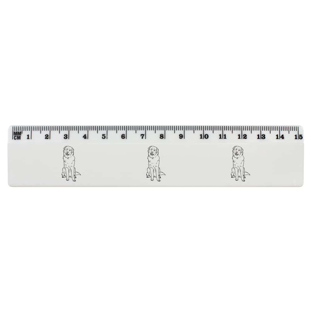 Azeeda 15cm (6 Inch) White Plastic Ruler with Pyrenean Mountain Dog Design - Perfect for School, Office, and Craft Projects (RL00066605)