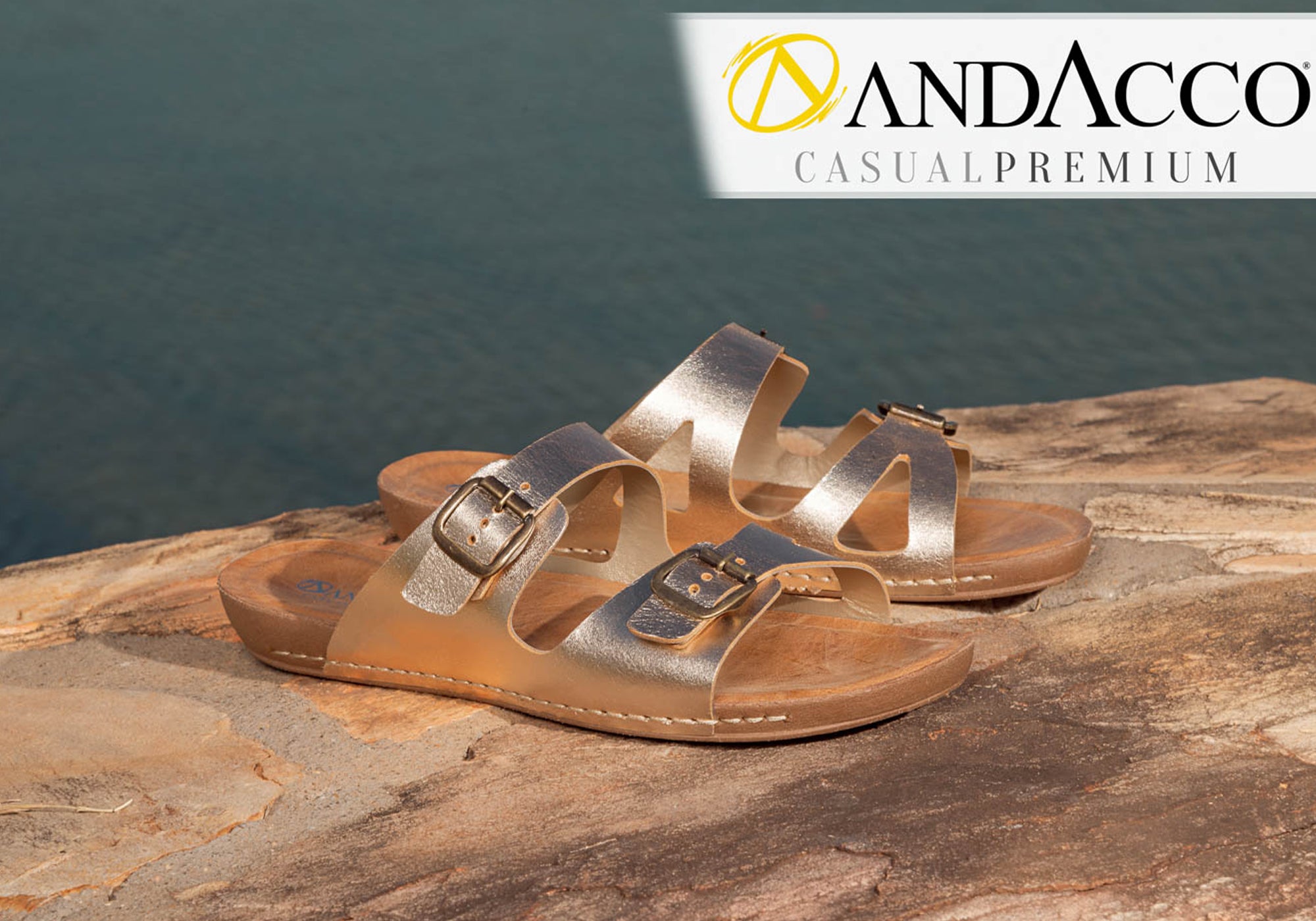 Andacco Angelika Women's Brazilian Comfortable Leather Slides Sandals - Soft & Supportive Flip Flops for Beach, Pool, and Casual Wear