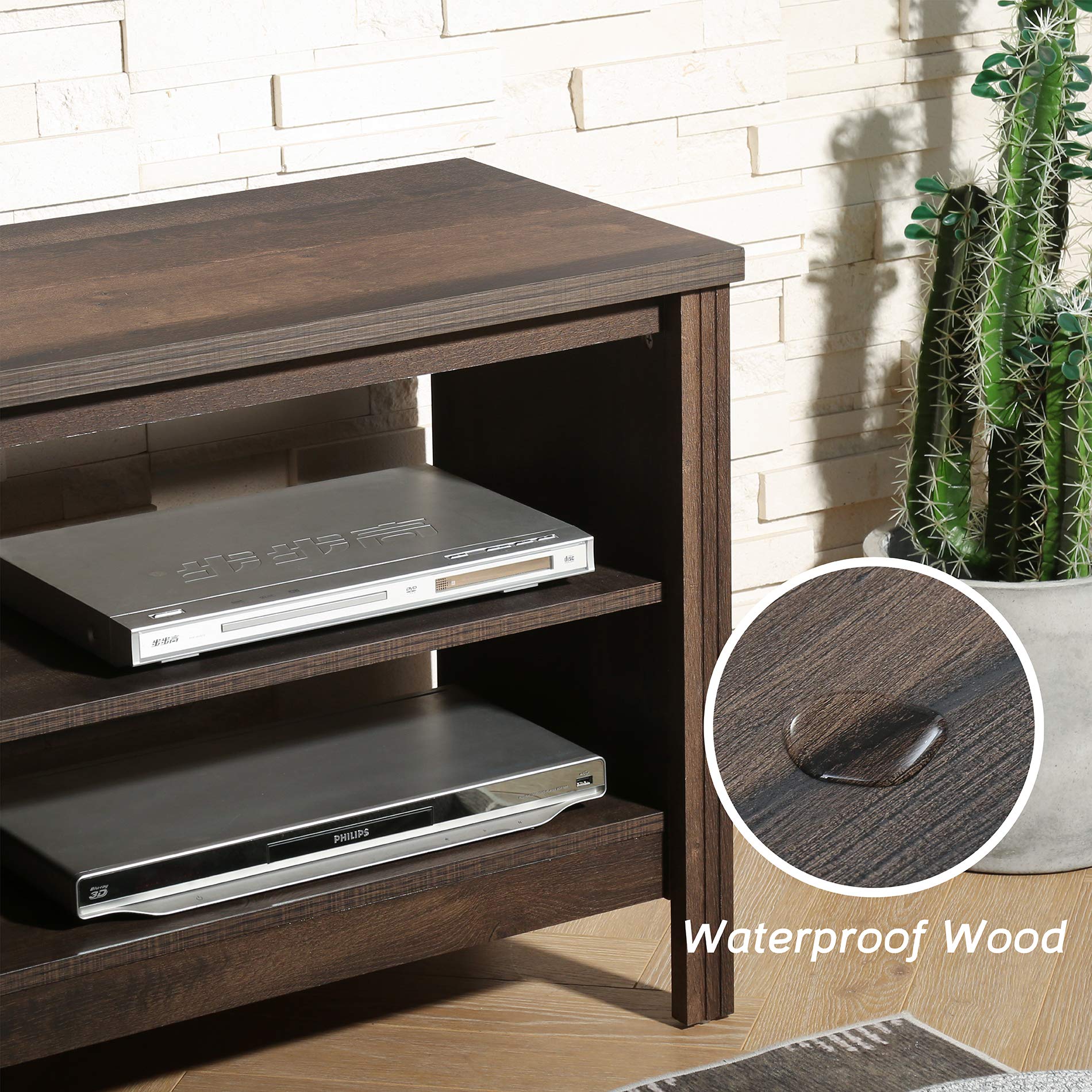 WAMPAT 75 Inch TV Stand with LED Lights - Espresso Entertainment Center Media Console with 6 Storage Shelves for 70-80 Inch TVs - Perfect for PS Gaming Setup in Living Room & Bedroom - Modern TV Cabinet for Home Theater & Family Entertainment