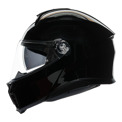 AGV Tourmodular Solid Black Full Face Motorcycle Helmet - DOT & ECE Certified for Safety - Lightweight & Comfortable for Long Rides - Perfect for Street Biking, Touring & Commuting