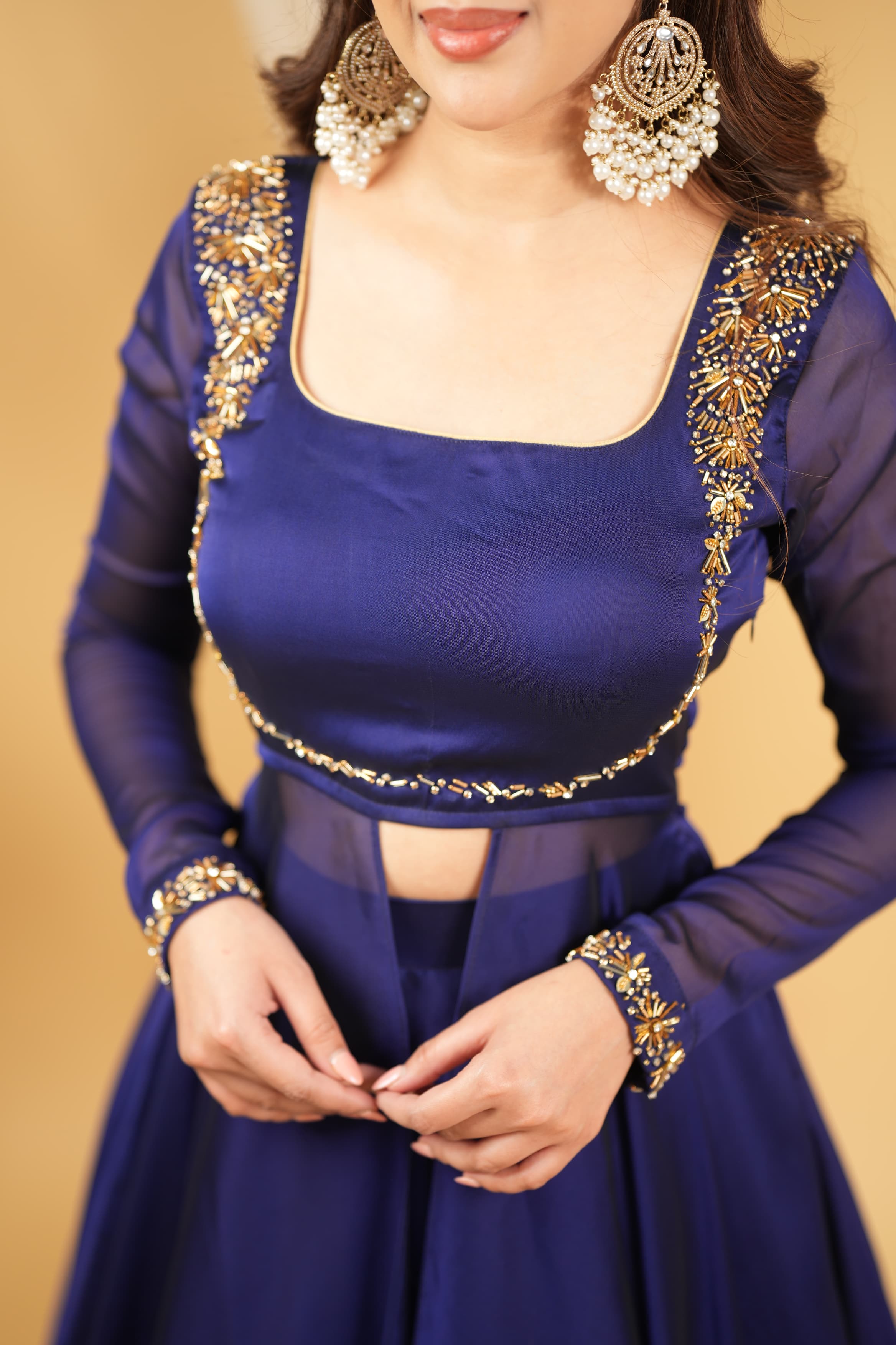 DD692 Manisha Series 2 Premium Designer Slit Anarkali with Skirt - Elegant Indian Ethnic Dress for Weddings, Parties & Festive Occasions