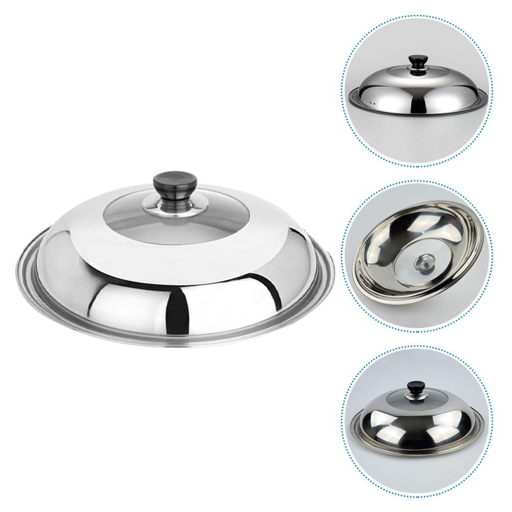 DOITOOL Heavy Duty Cast Iron Pan Cover - Heat Resistant Replacement Lid for Frying Pans, Woks & Cooking Pots - Perfect for Searing, Stir-Frying & Deep Frying in Home Kitchens