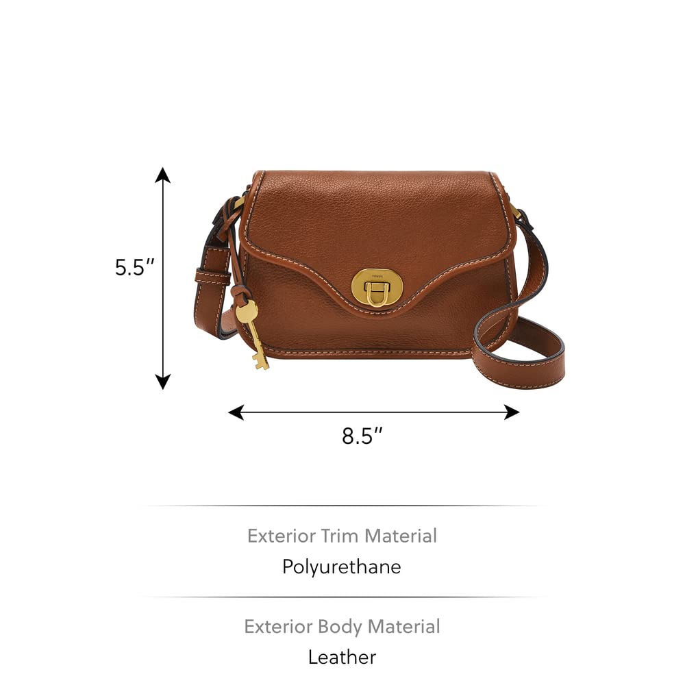 Fossil Women's Heritage Leather Mini Flap Crossbody Purse - Stylish Small Handbag for Everyday Use, Date Night & Travel Accessories
