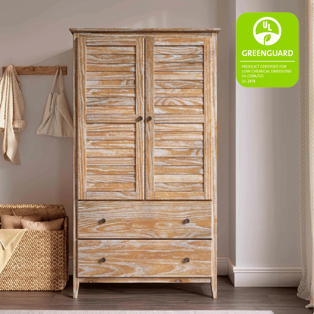 Greenport 2 Door Wardrobe Closet - Spacious Storage for Bedroom, Closet Organizer with Hanging Rod & Shelves - Perfect for Home, Apartment, Dorm Room Organization