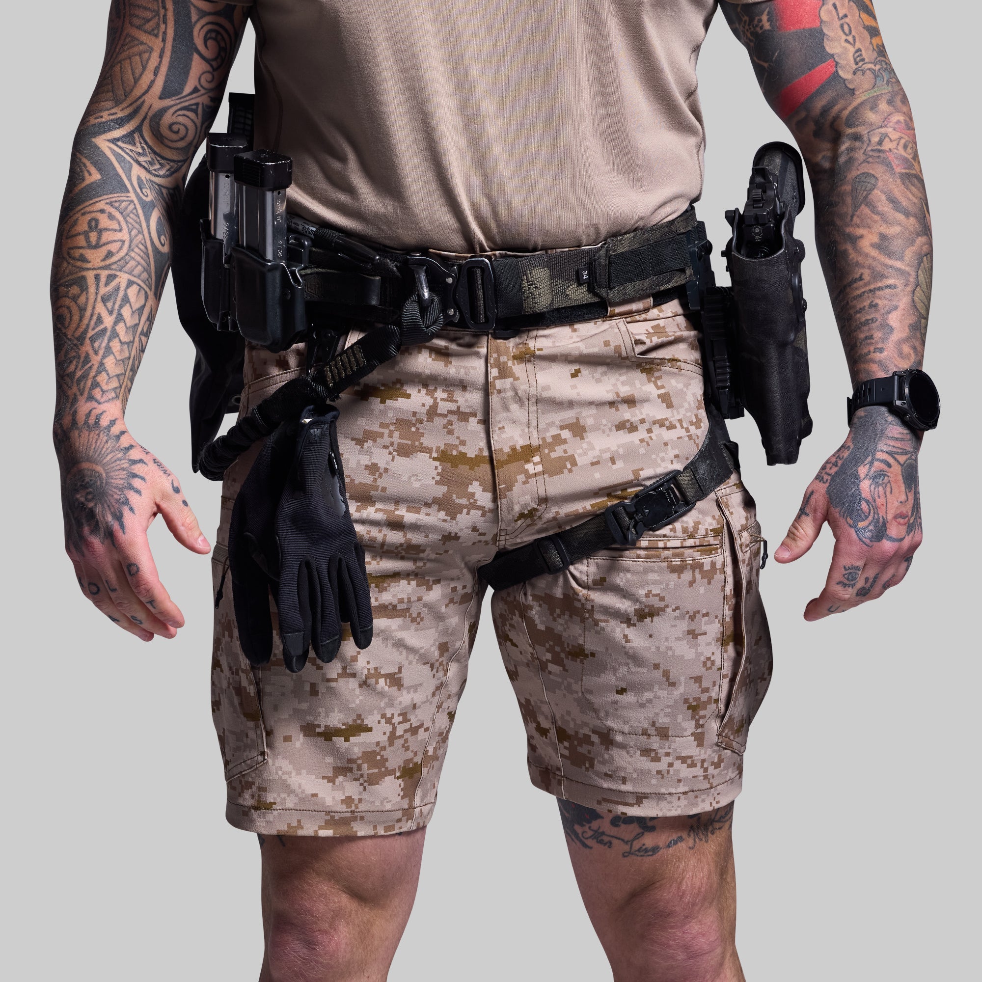 Scout Short (Desert Digital Camo) - Lightweight Tactical Hiking Shorts for Men - Perfect for Outdoor Adventures, Camping & Military Training
