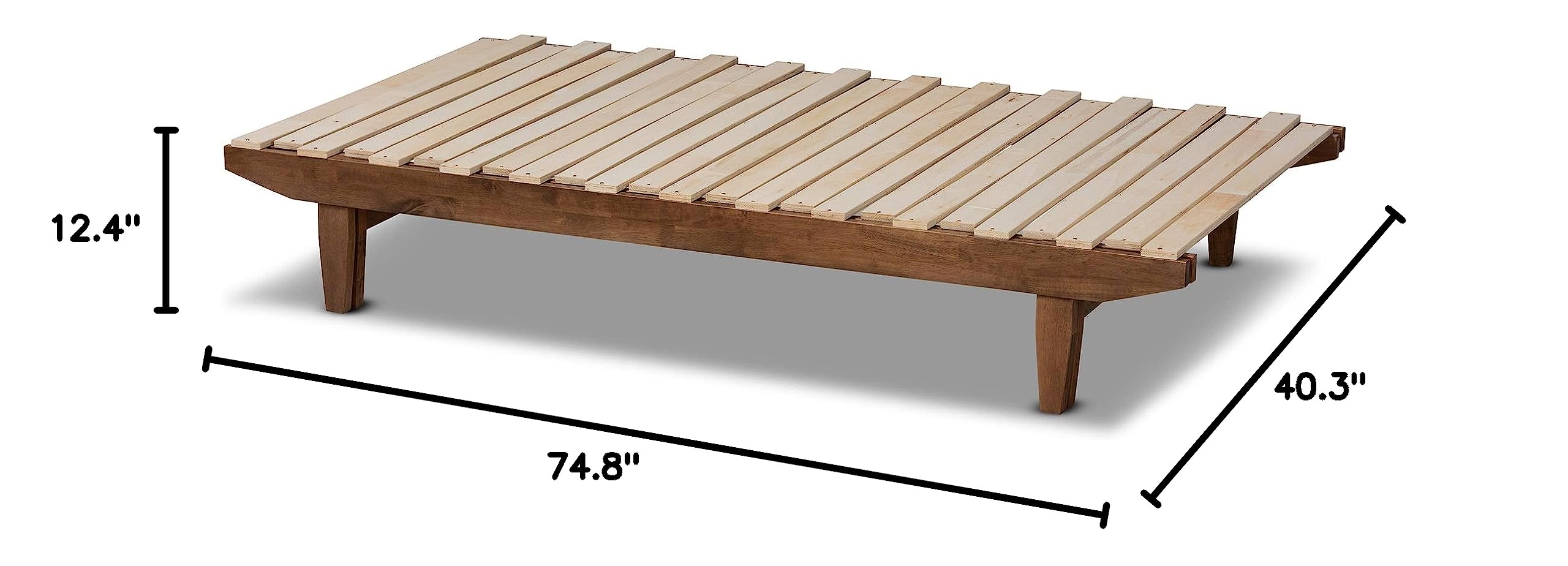 Baxton Studio Wooden Bed Frame - Twin & King Size, Solid Walnut Finish - Perfect for Modern Bedroom & Guest Room Decor