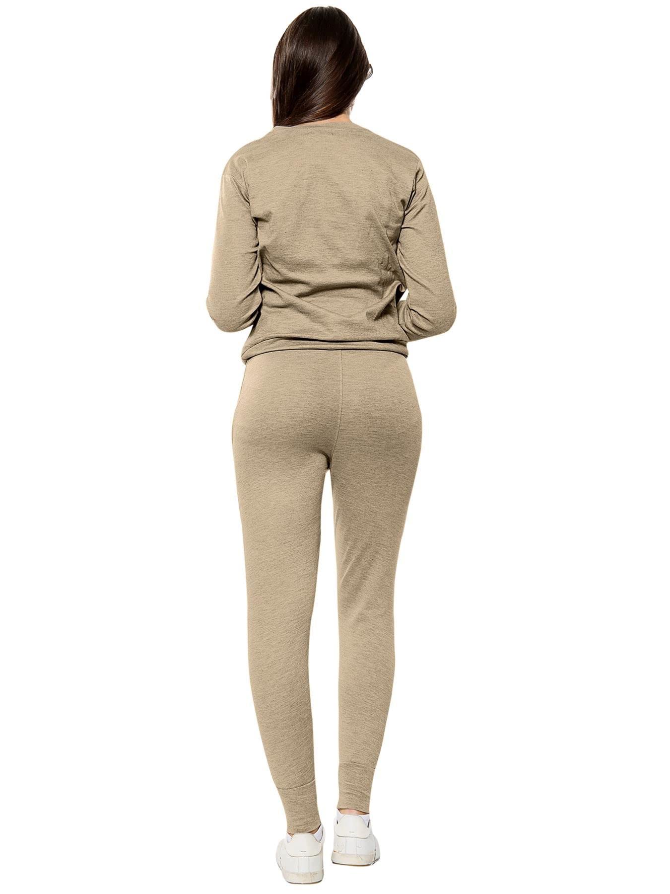 Women's Lounge Wear Sets - Soft Plain Tracksuit Set with Pullover Top & Pants | Plus Size Comfortable Two-Piece Loungewear for Home, Travel & Relaxation