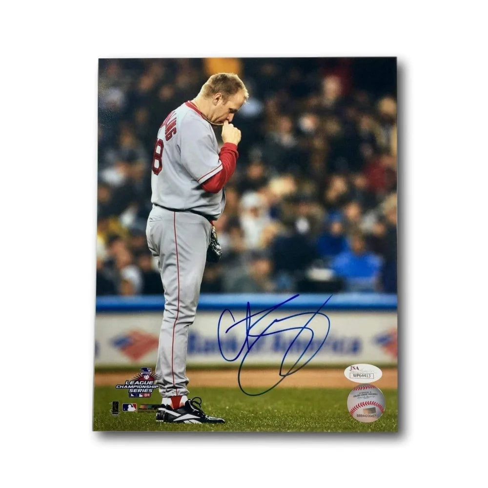 Curt Schilling Autographed 8x10 Photo - Boston Red Sox 2004 World Series Pitcher with JSA COA - Perfect for Baseball Memorabilia Collectors and Sports Fans Display
