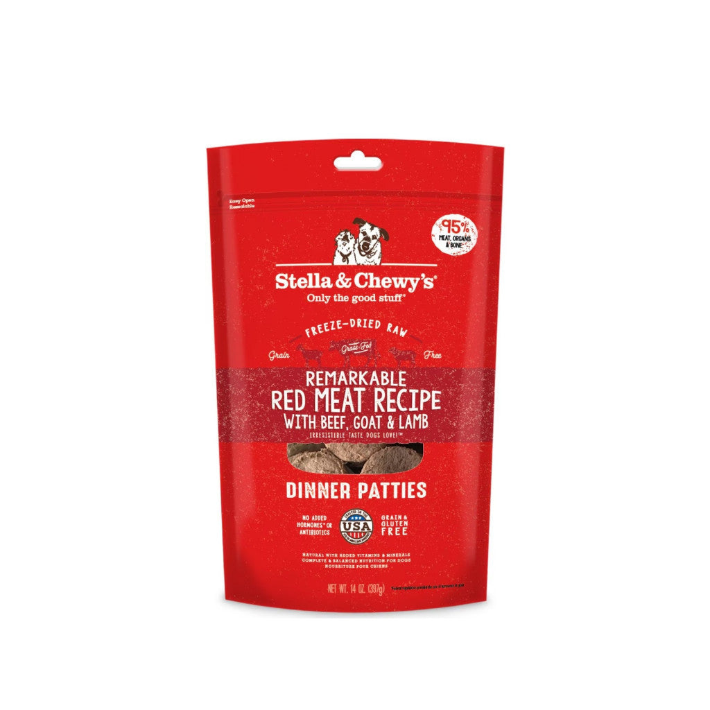 Stella & Chewy's Freeze-Dried Raw Dinner Patties for Dogs - 14oz & 25oz Sizes | Grain-Free, High-Protein, Complete Nutrition for Healthy Digestion | Perfect for Small & Large Breeds, Travel & Training Treats