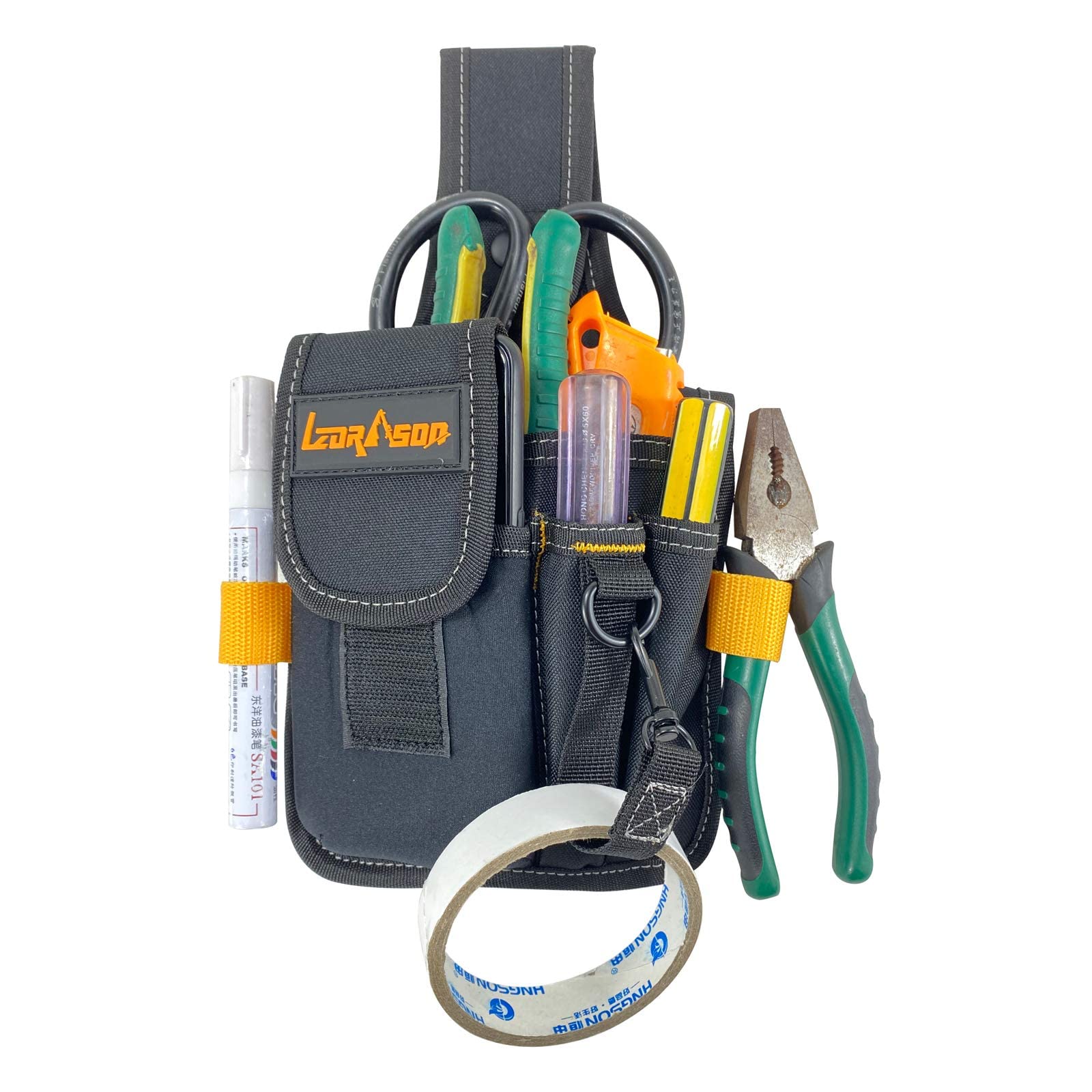 Professional Small Electrician Tool Pouch - Durable Nylon Utility Belt with Multiple Pockets for Electricians, Handymen & DIY Enthusiasts - Perfect for Home Repairs, Construction Sites & Electrical Work