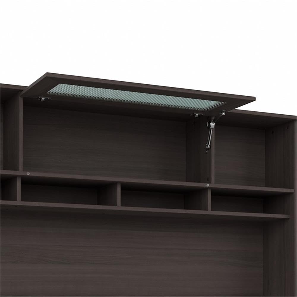 Bush Furniture Cabot Desk Hutch with Storage, 72 Inch Wide, Heather Gray - Perfect for Home Office, Study, and Workspace Organization