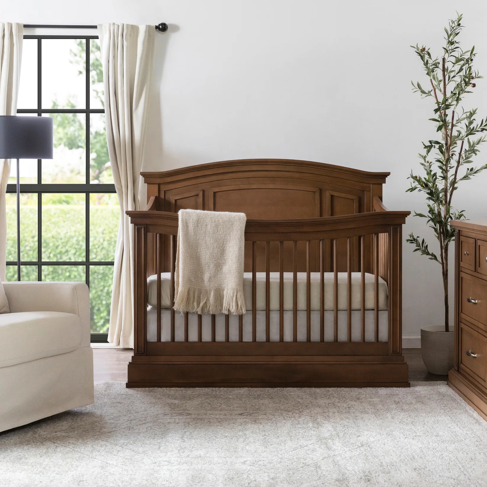 Durham 4-in-1 Convertible Baby Crib - White Nursery Furniture for Toddler to Full Size Bed | Perfect for Nursery, Bedroom & Guest Room