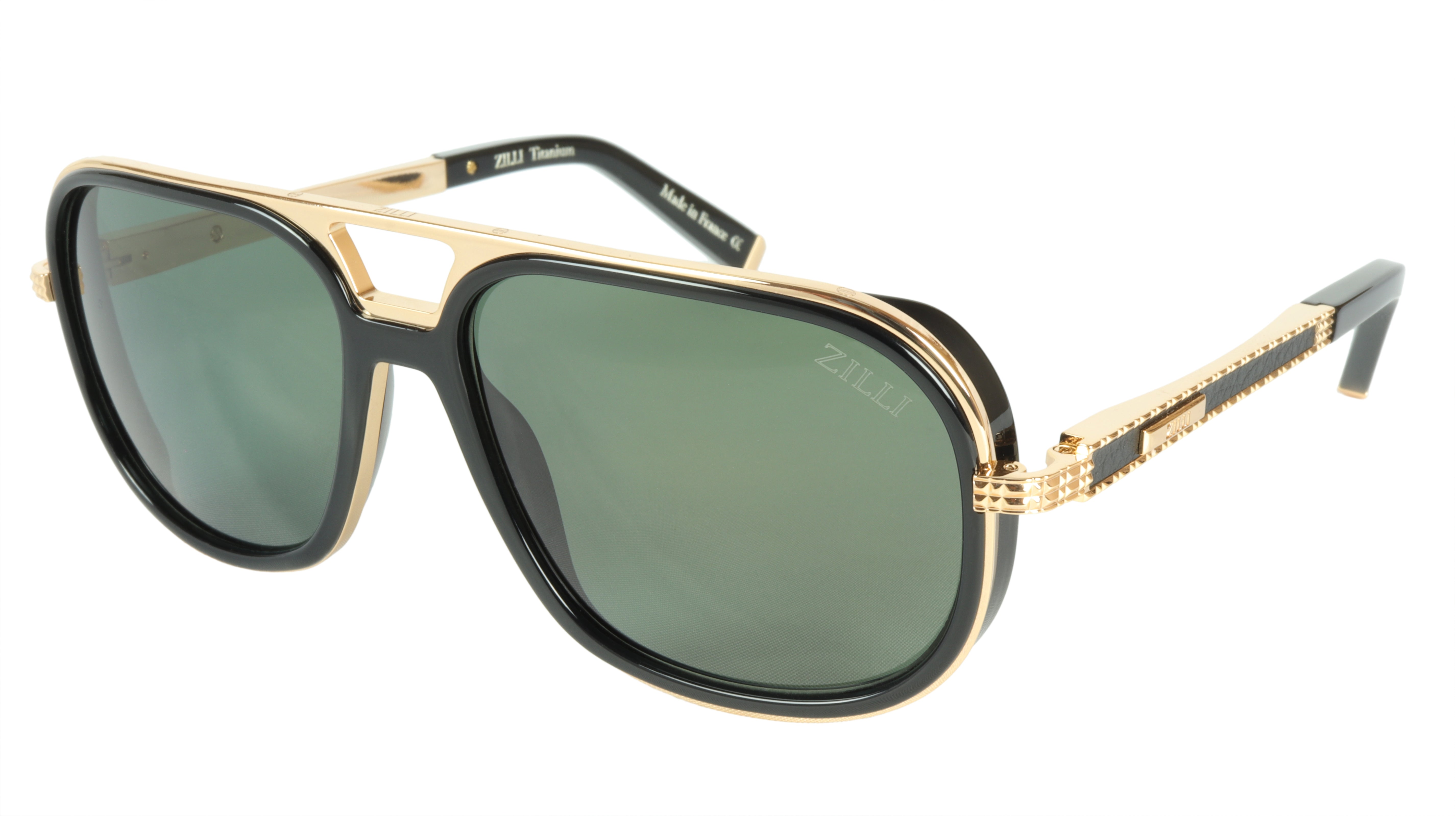 ZILLI Luxury Titanium Acetate Polarized Sunglasses - Handmade in France - Model ZI 65026 C01 - Perfect for Driving, Travel & Fashion Statement