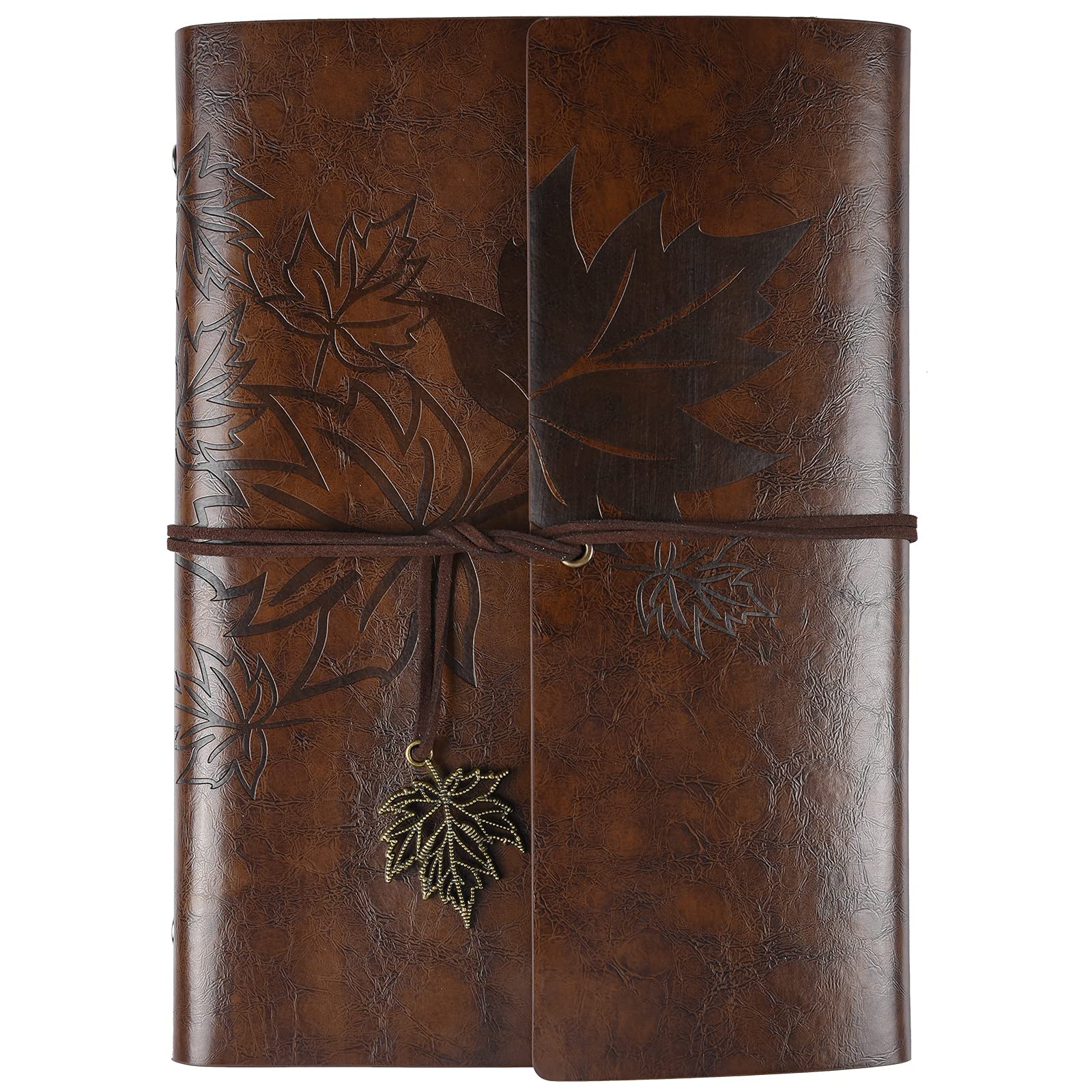 Vintage Leather Journal Notebook - Refillable Blank Sketchbook for Women & Men, Unlined Paper for Drawing, Writing & Scrapbooking | Perfect Travel Diary, Gift Idea for Artists & Writers (Brown) | Ideal for Journaling, Sketching & Creative Projects