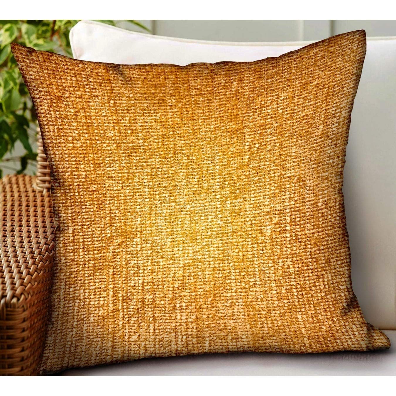 Luxury Honey Lust Brown Solid Throw Pillow for Sofa, Couch, Bed - Indoor & Outdoor Decorative Pillow Cover - Perfect for Living Room, Patio, Garden Decor