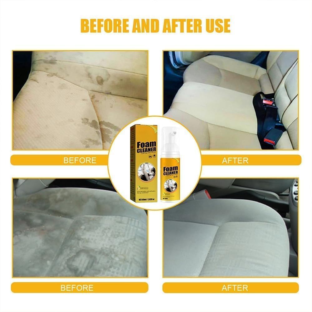 Chromostas Heavy Duty All-Purpose Foam Cleaner Spray - Powerful Car Interior Stain Remover (60ml) | Multi-Surface Cleaner for Auto Upholstery, Seats & Dashboard | Ideal for Car Detailing & Home Cleaning