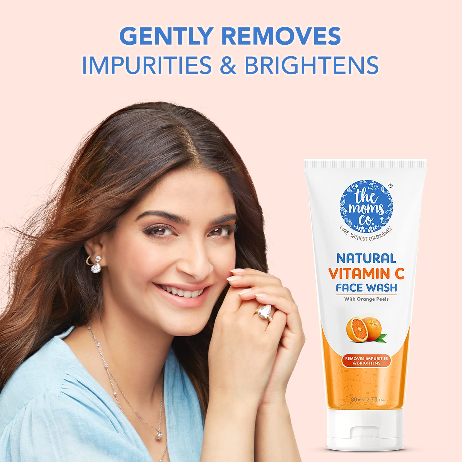 The Moms Co Natural Ceramide Face Toner 100ml & Natural Vitamin C Face Wash 80ml - Hydrating Skincare Set for Glowing Skin | Daily Cleansing & Moisturizing Routine | Perfect for Sensitive & Dry Skin Types