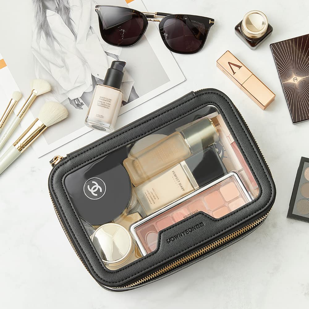 ROWNYEON Clear Makeup Case - Waterproof Travel Toiletry Bag & Cosmetic Organizer with Transparent Storage | Perfect for Travel, Gym, Home Organization & Daily Essentials