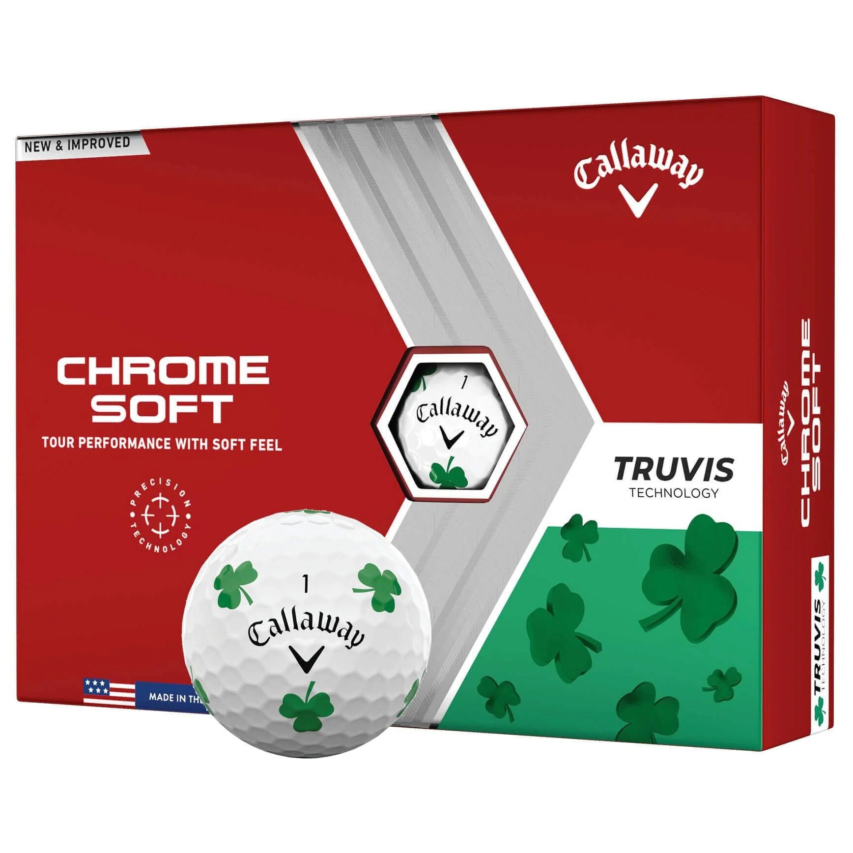 Callaway Chrome Soft Truvis Golf Balls - 12 Pack Premium Golf Balls for Distance & Control - Perfect for Tournament Play & Practice Rounds