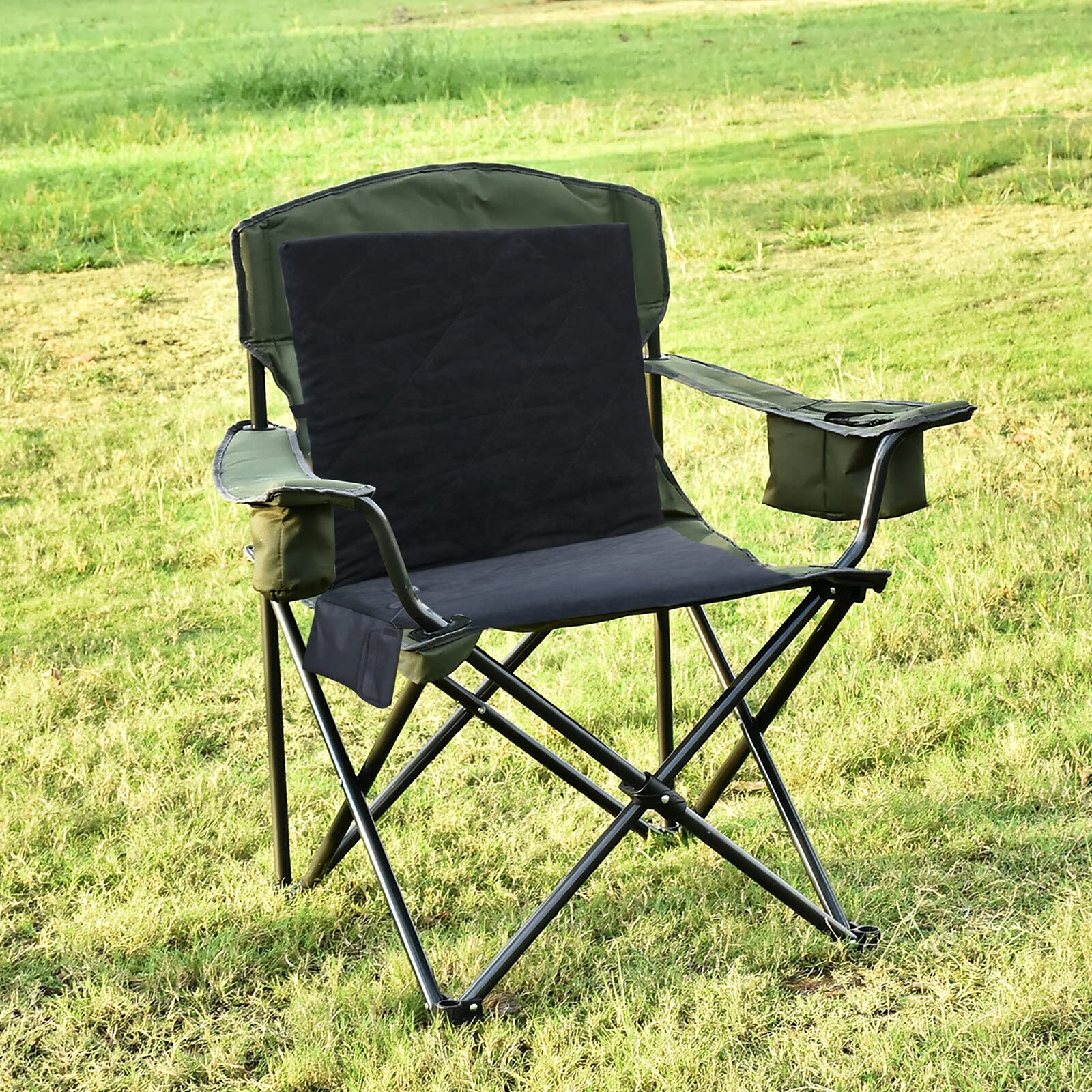 Portable Heated Seat Cushion with Back Support - 3 Heat Levels for Home, Office, Camping & Travel - Ideal for Stadium Events, Outdoor Activities & Winter Comfort
