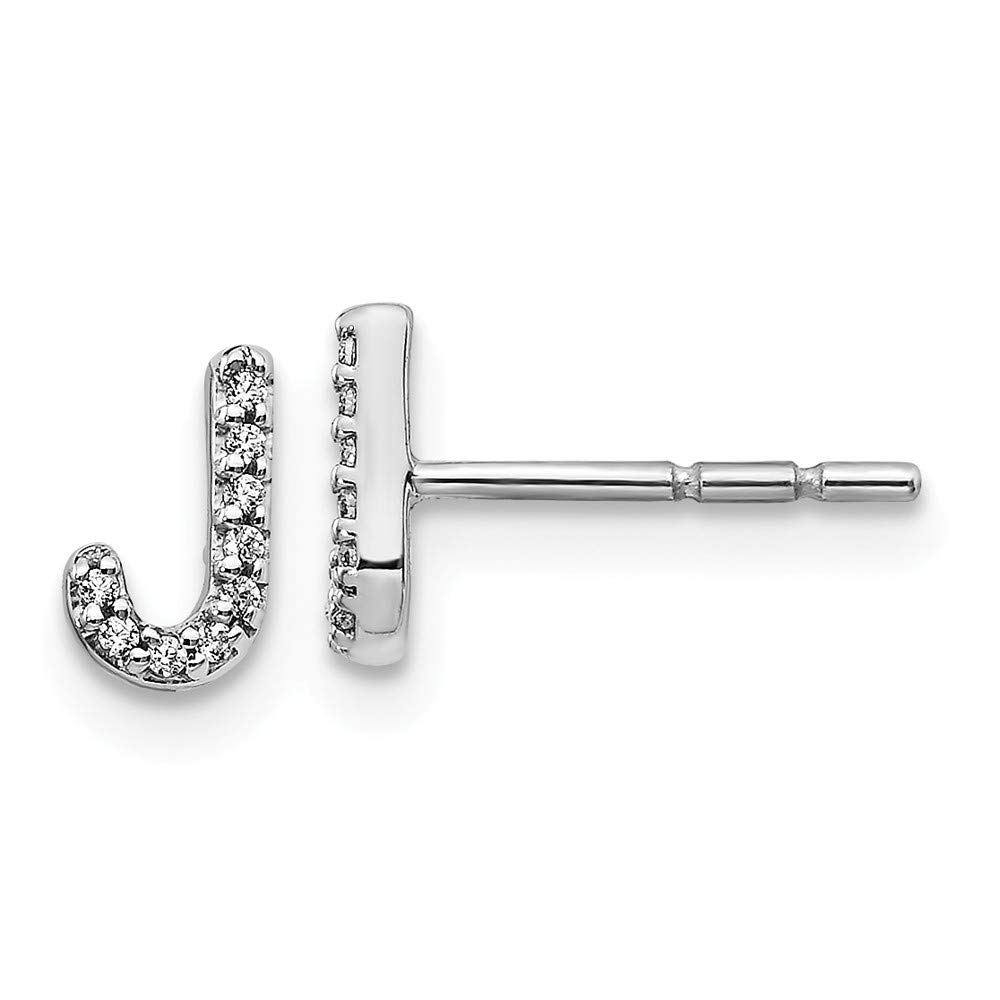 14K White Gold Diamond Initial Letter 