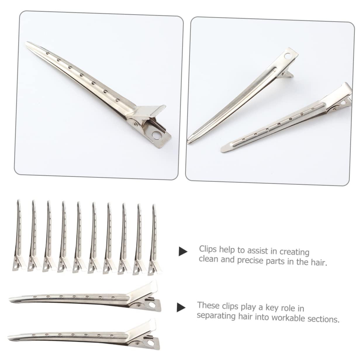 Professional 12pcs Round Hair Sectioning Clips for Styling - Salon & Barber Hairdressing Supplies by MERRYHAPY | Perfect for Hair Coloring, Cutting & Styling at Home or Salon