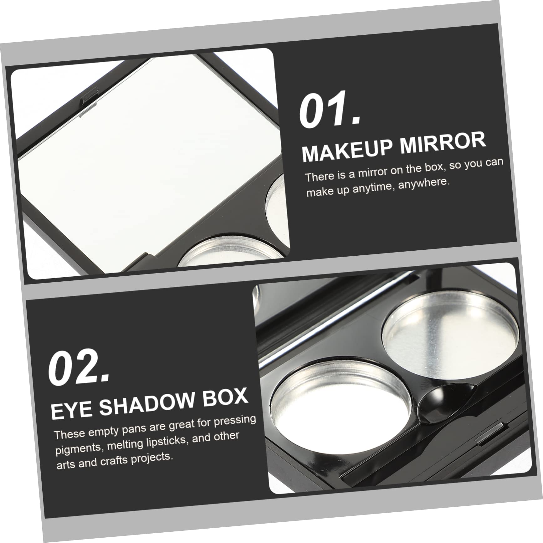 FRCOLOR 12 Pack Portable Square Eyeshadow & Highlighter Makeup Containers - Refillable Empty Cosmetic Cases for Women | Perfect for Travel, Professional Makeup Artists & Home Organization