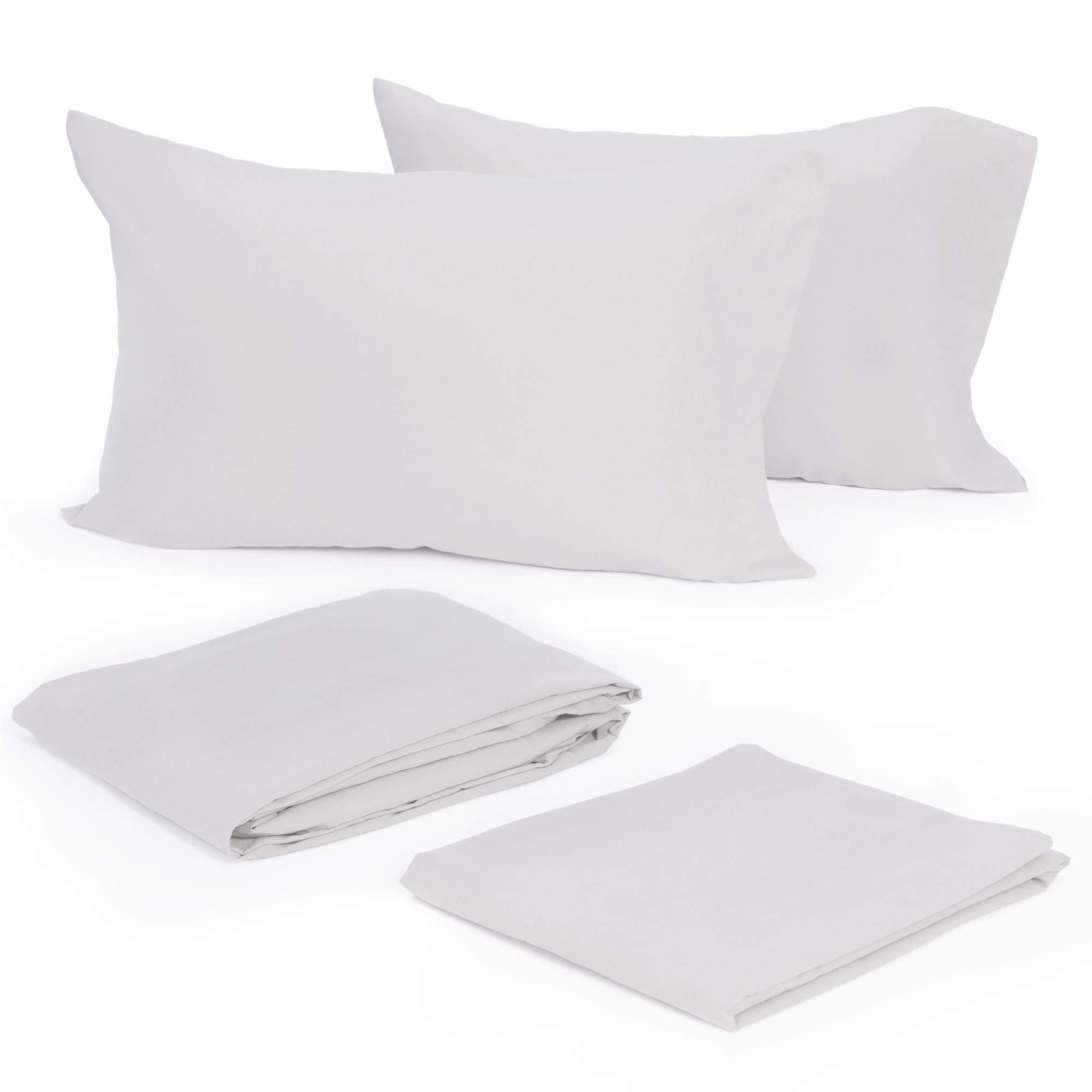 1S18824 300 Thread Count King Size Sheet Set - Premium White Bed Sheets for Luxurious Comfort & Elegant Bedroom Decor