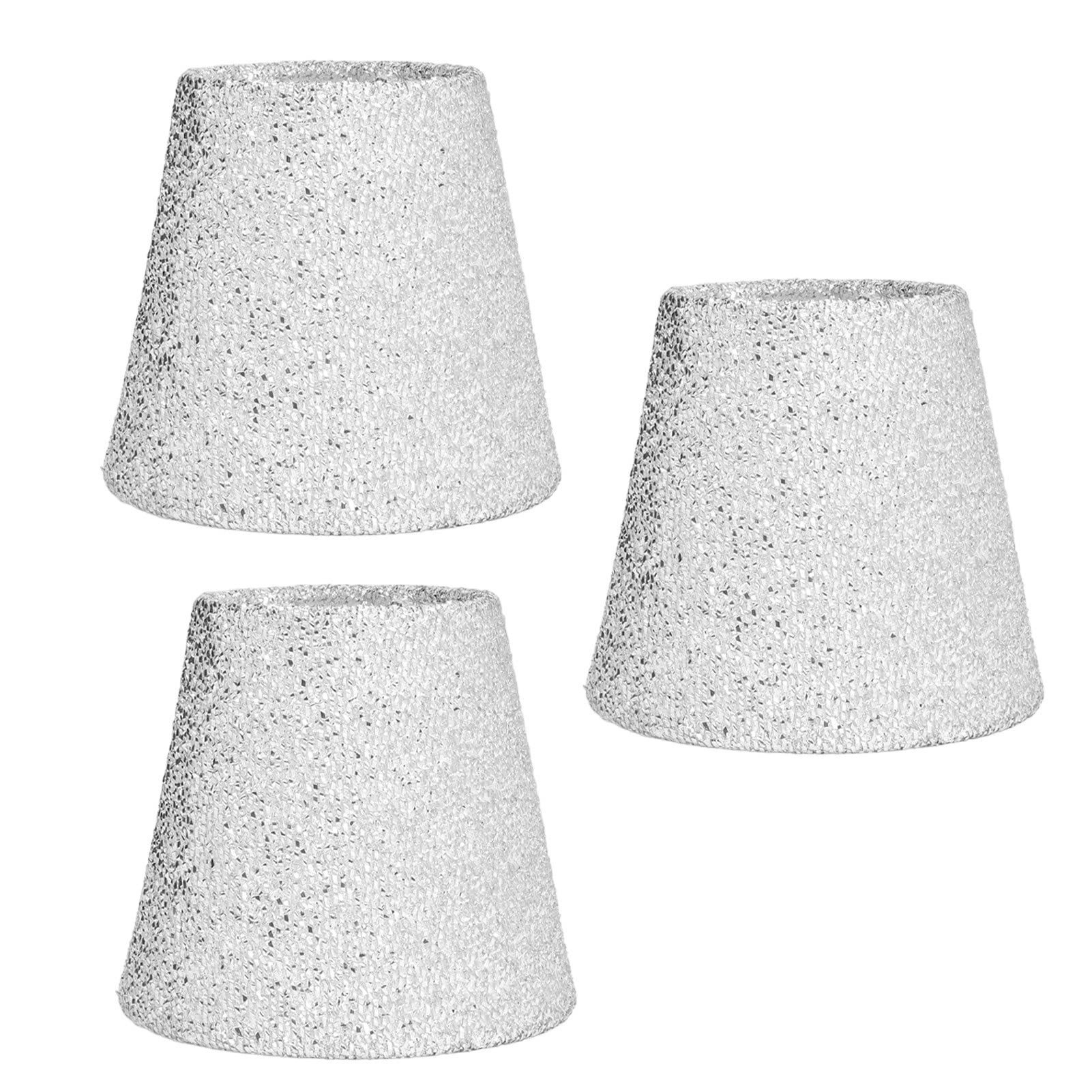 E14 Small Lamp Shades - Bright Surface, Thin & Lightweight, High Transmittance, Safe Design - Perfect for Table Lamps, Chandeliers, and Floor Lights (Set of 3) - Ideal for Living Room, Bedroom, and Office Lighting Decor