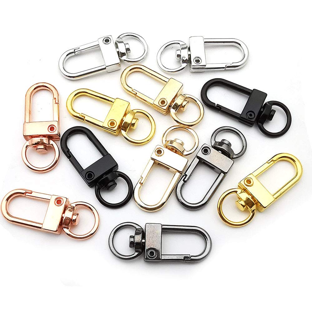 24pcs Lobster Claw Clasps for Keychains, Jewelry & DIY Crafts - Metal Swivel Hooks