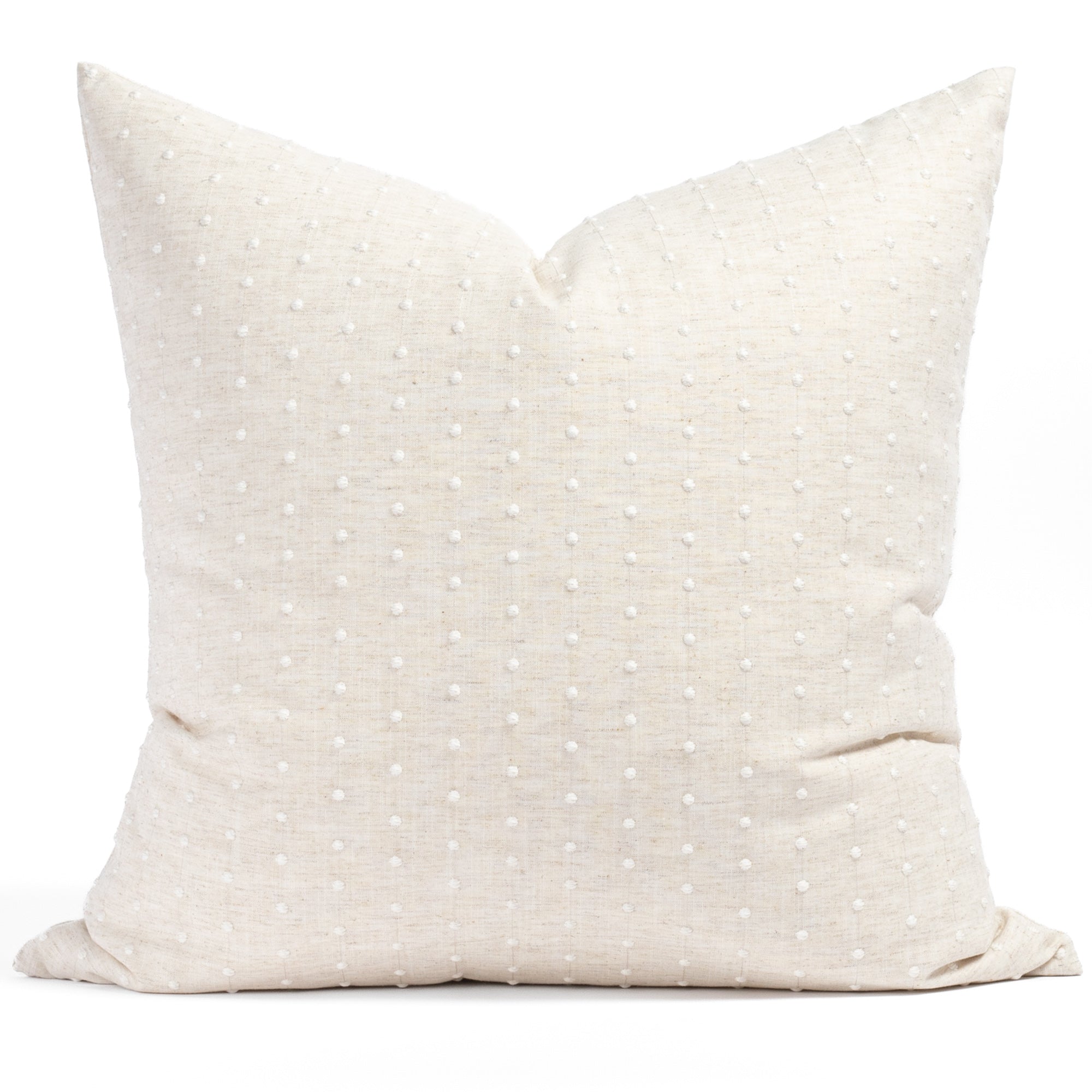 Constance Swiss Dot 24x24 Decorative Pillow Cover in Vanilla - Perfect for Living Room Sofa, Bedroom Decor & Home Accents