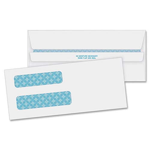Business Source BSN04650 Window Check Envelopes - Self-Sealing Security Envelopes for Mailing Checks, Invoices & Documents (Pack of 100) - Perfect for Office, Banking & Business Correspondence