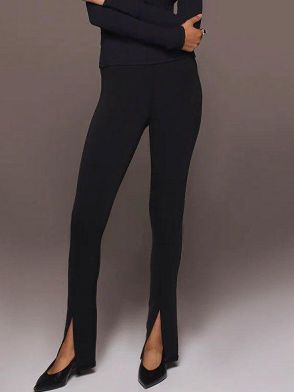 ZASUWA Women's High Waisted Split Flare Leggings - Yoga, Workout & Casual Wear