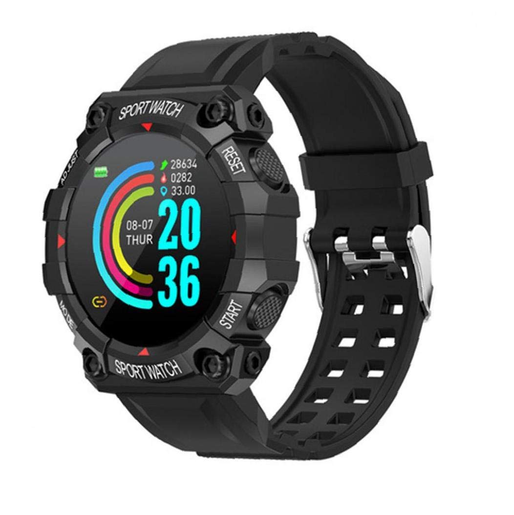 Smart Watch for Men Women - Fitness Tracker with Heart Rate Monitor, Step Counter, Pedometer, Sleep Tracking - Waterproof Sports Watch for Running, Cycling, Hiking - Black FD68 Smartwatch for Android iOS