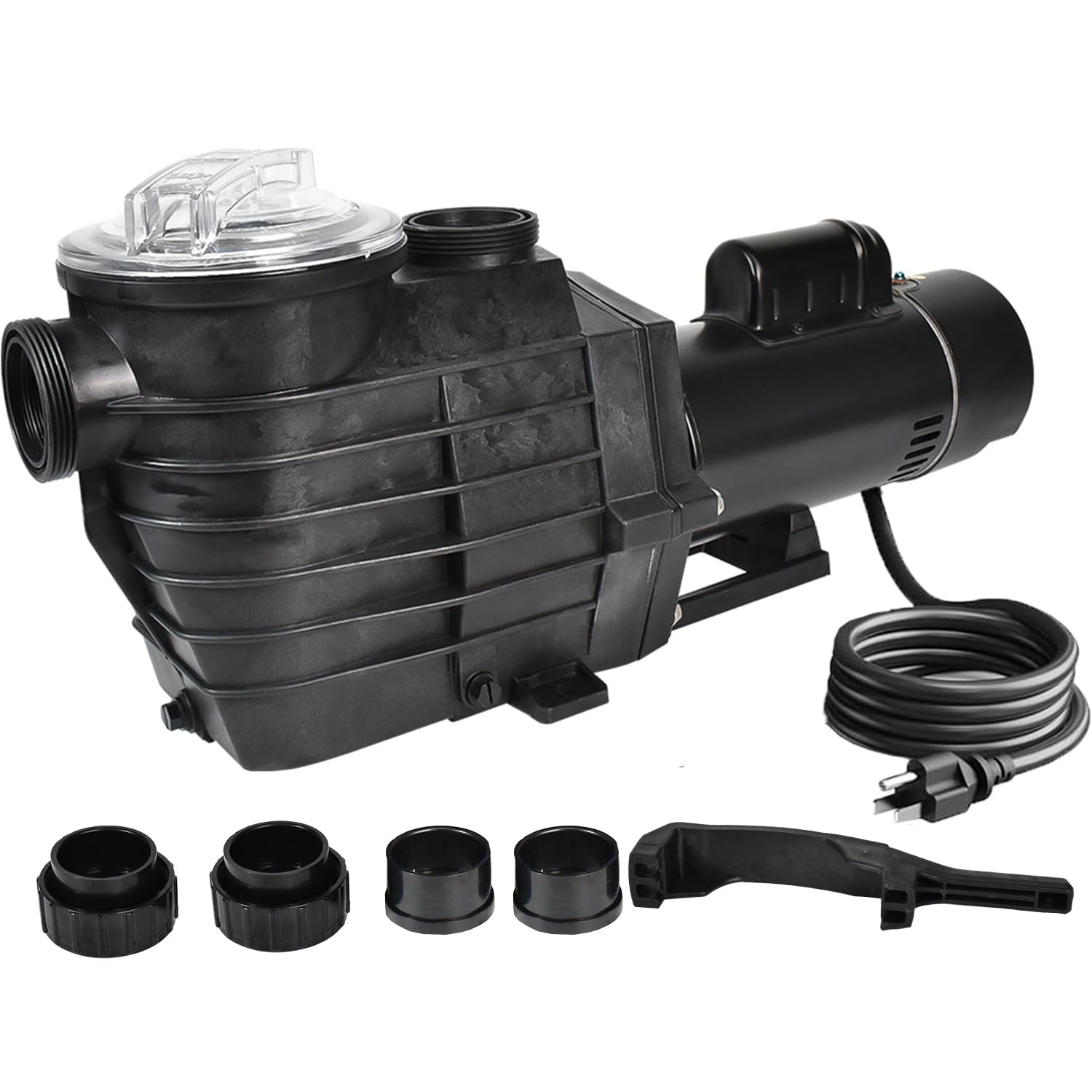 iMeshbean 2HP Inground Pool Pump - High Flow Rate 9000GPH, Dual Voltage 110-220V, Black Plastic Industrial Pool Pump for Swimming Pools, Spas, and Water Circulation Systems