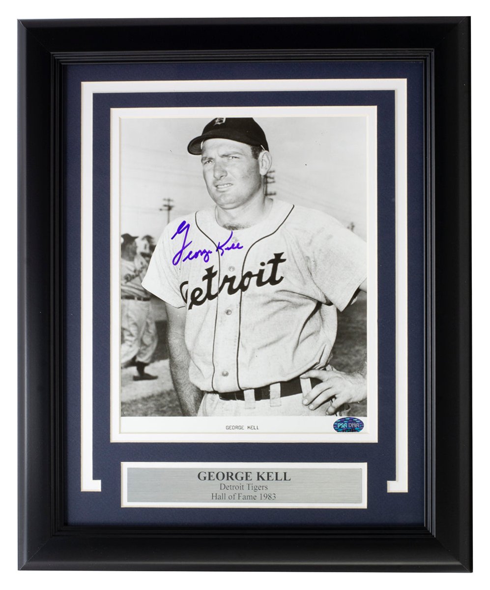 George Kell Autographed Detroit Tigers 8x10 Baseball Photo - PSA/DNA Certified Framed Memorabilia - Perfect for Sports Collectors, Man Cave Decor & Tigers Fan Gifts