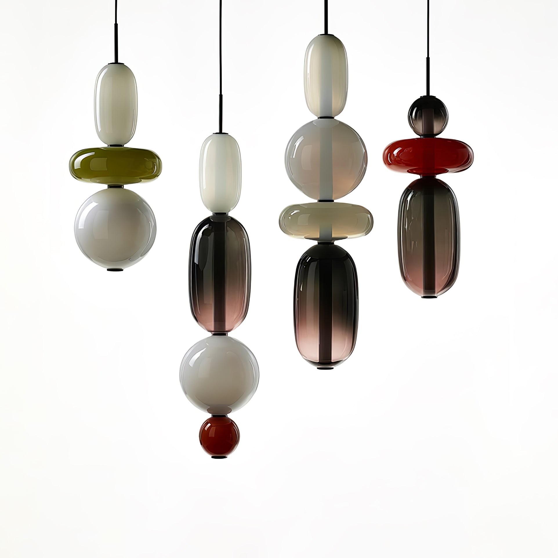 Stylish Candied Glass Pendant Light Fixture - Modern Hanging Chandelier for Dining Room, Kitchen Island & Bedroom Decor