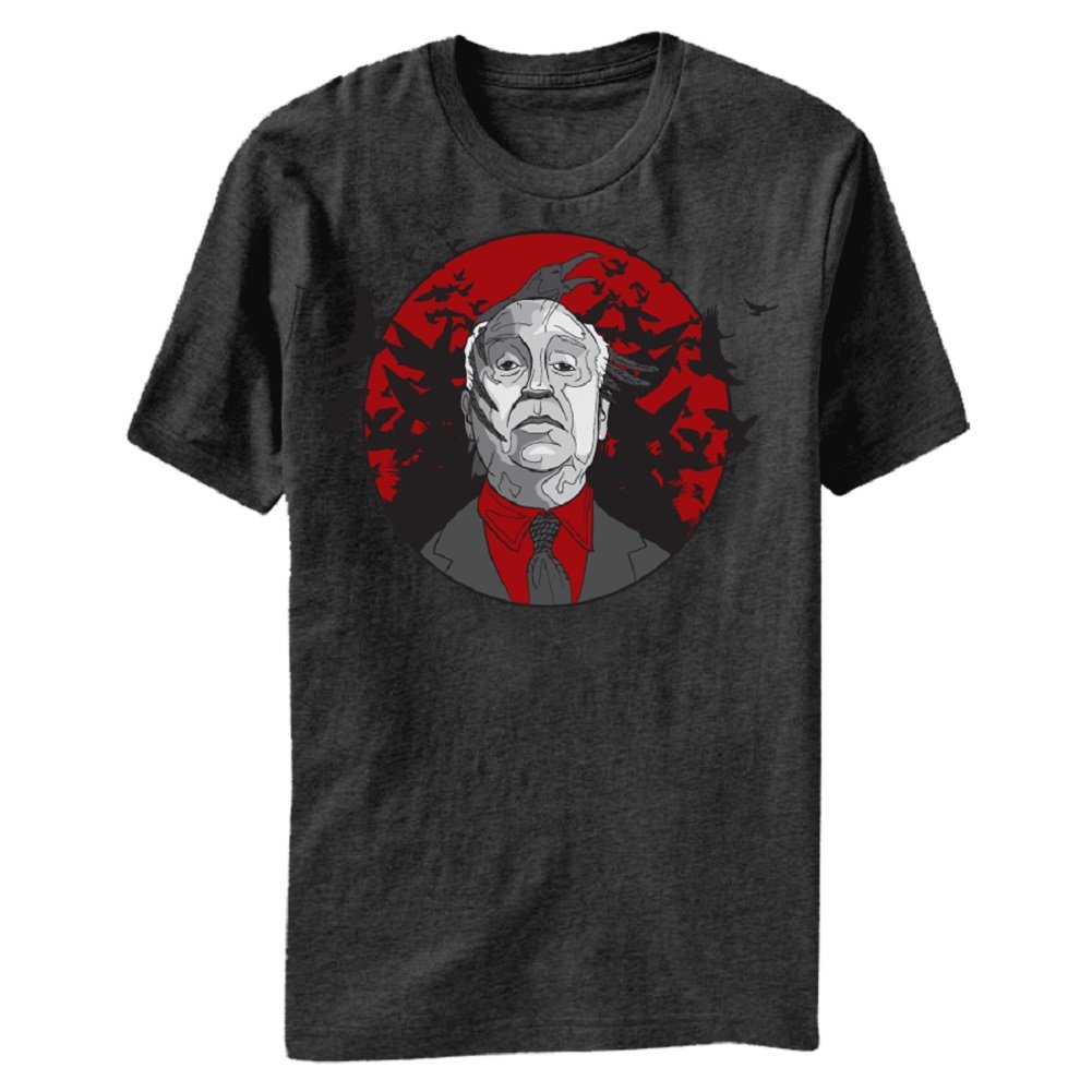Alfred Hitchcock Birds Men's T-Shirt - Vintage Horror Movie Graphic Tee for Casual Wear & Halloween Costumes