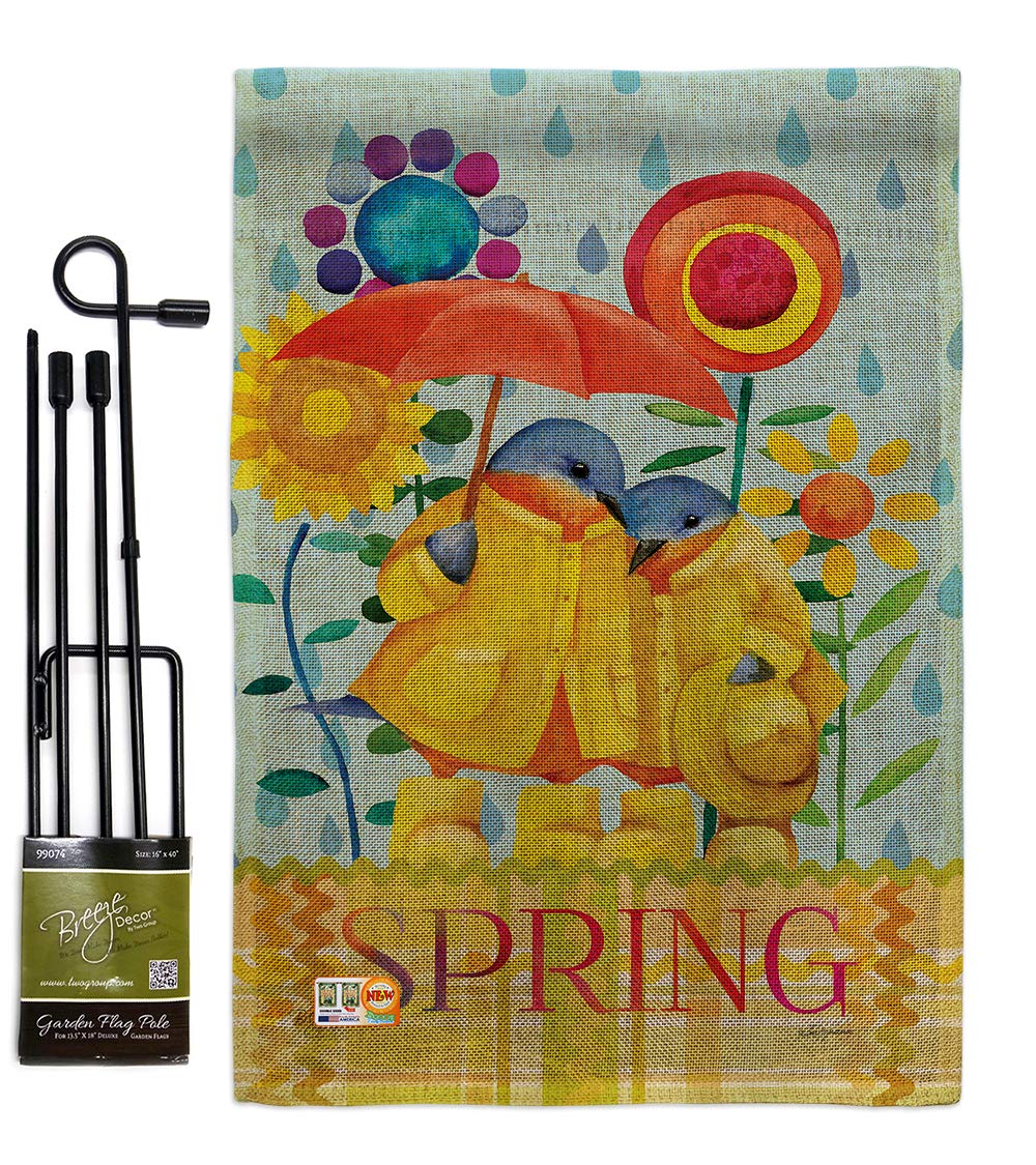 Bluebirds Burlap Garden Flag Set - Double-Sided Wildlife Decor for Yard