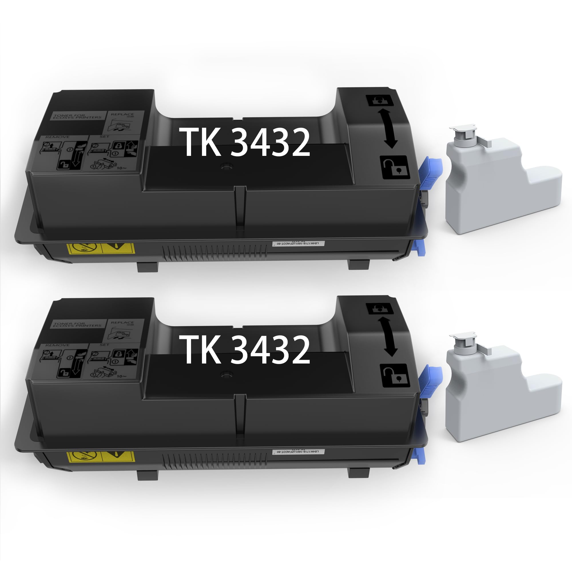 High Yield KHY TK-3432 Black Toner Cartridge (2 Pack) - Compatible with Kyocera ECOSYS MA5500ifx & PA5500x Laser Printers - Perfect for Office & Home Printing Needs