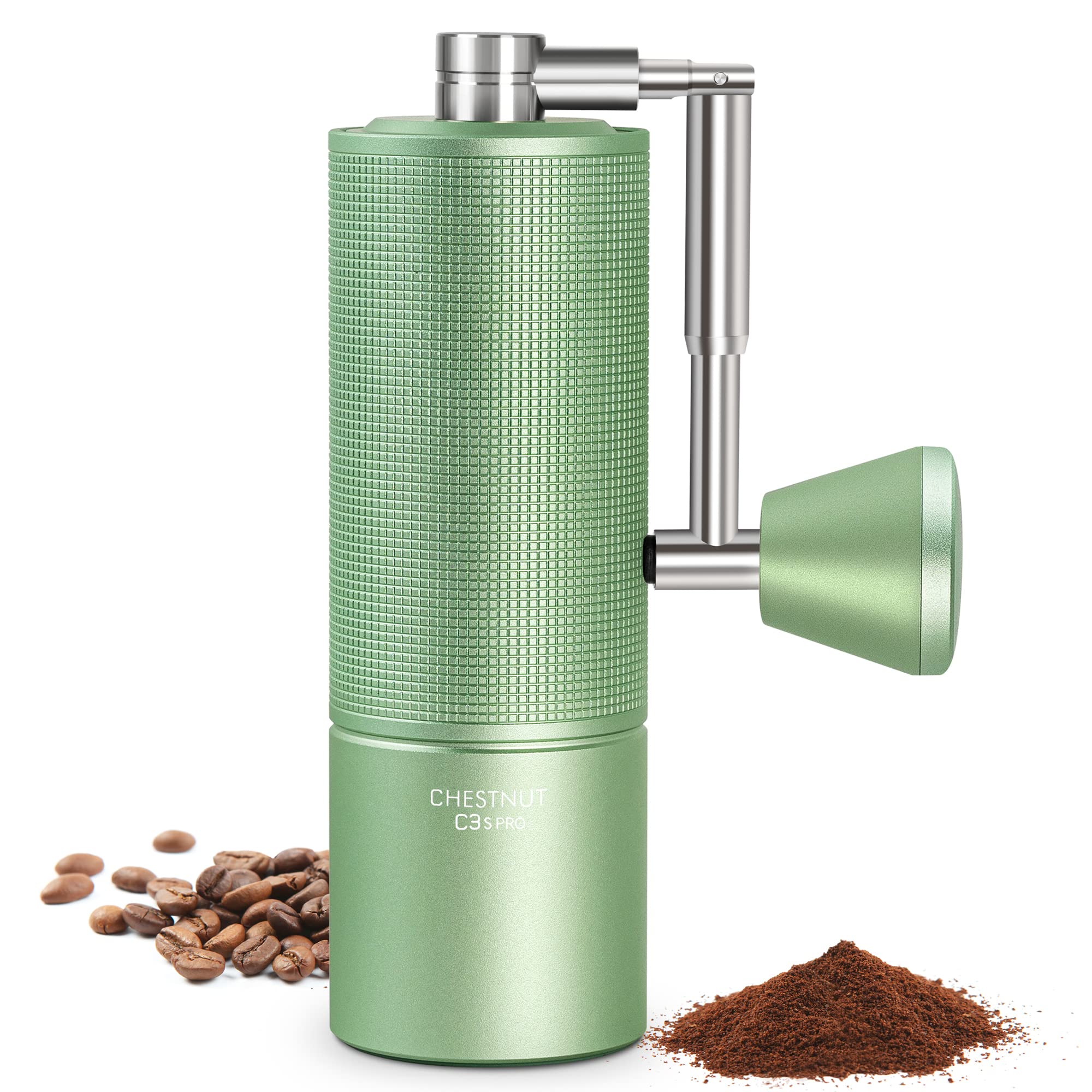 TIMEMORE Chestnut C3S PRO Manual Coffee Grinder - Premium Stainless Steel S2C Conical Burr Hand Mill with Foldable Handle & Adjustable Settings for Espresso, French Press, Pour Over - Perfect for Home, Office & Travel Use