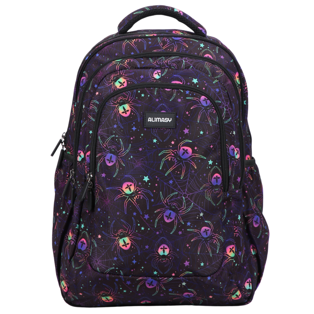 Durable Spiders Large School Backpack for Kids & Teens - Waterproof Laptop Backpack with USB Charging Port - Perfect for School, College, Travel & Daily Use