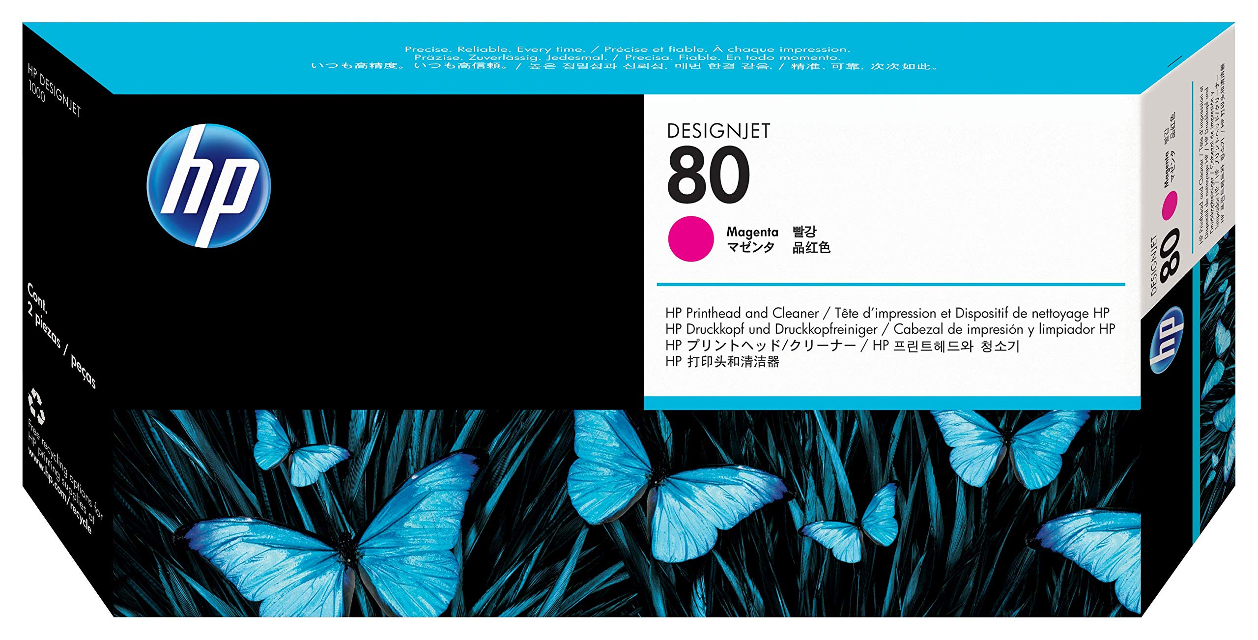 HP 80 Magenta DesignJet Printhead & Cleaner (C4822A) - Compatible with DesignJet 1000 Series Large Format Printers - Perfect for Professional Printing, CAD Drawings & Graphic Design Projects